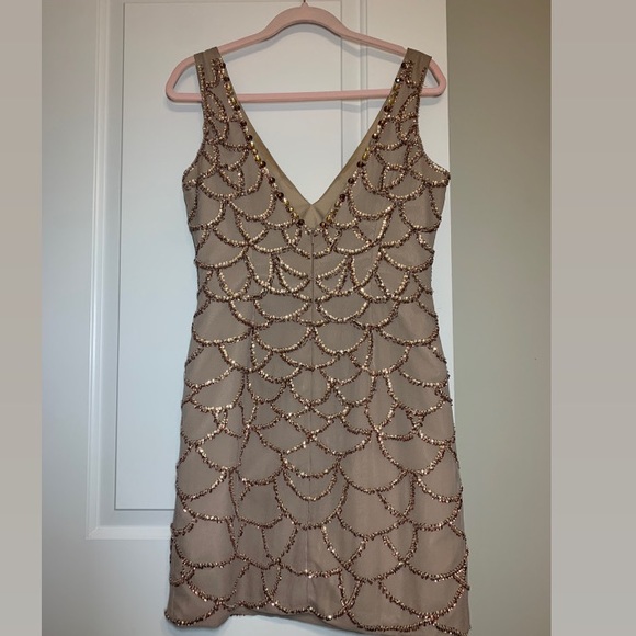 BASIX THE BLACK LABEL sequin pink mini dress - Picture 2 of 3